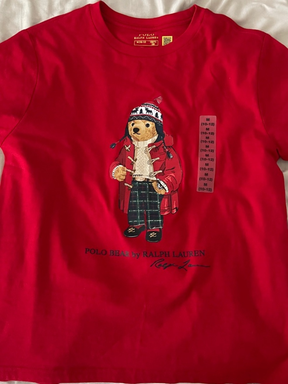 Ralph Lauren Red Kids Polo Bear Graphic Tee